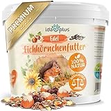 Ida Plus Edel Eichhörnchenfutter - 1000 g - Reich an Nüssen & Früchten - Ganzjahres Futter im...