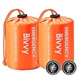 Esky Biwaksack, 2 Stück Notfall Schlafsack Biwaksäcke Wasserdicht Thermo Leicht Wasserdicht...