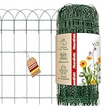 Floordirekt Beetzaun Metall, 65 cm x 10 m, Ziergeflecht, dekorative Beeteinfassung, Beetumrandung,...