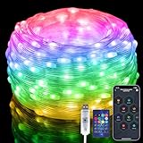 10M Lichterkette mit Farbwechsel,[99+ Modi] 100LEDs Wasserdicht RGB Smart IC Lichtschlauch USB Plug...
