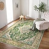 BEIMO Waschbarer Vintage Boho Teppich 120x170 cm, rutschfeste Kurzflor Matte, Strapazierfähig und...