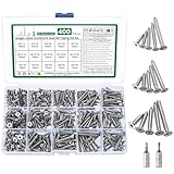 400 Stück M3 M3.5 M4 Selbstschneidendes Schrauben Set, Edelstahl Holzbauschrauben Set,...