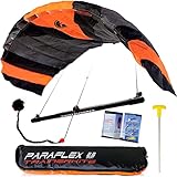 Wolkenstürmer® Paraflex Trainer 3-Leiner Lenkmatte 2.3 schwarz/orange - „Ready to Fly“ Kite...