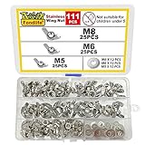 Fondlife Flügelmutter, Edelstahl Flügelmuttern Kit mit Unterlegscheiben Kit, Metric Thread...