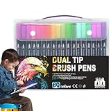 brooksnaji Acrylfarbmarker, Textilmarker | Farbige Textilfarbe mit Doppelspitze - wasserdichte...