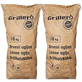 20kg Reine Buchen Holzkohle BBQ Restaurant-Qualität Premium Kohle extra große Stücke Steakhouse...