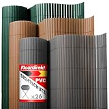 Floordirekt PVC Sichtschutz für Garten, Balkon & Terrasse Sichtschutzzaun | Sichtschutzmatte |...