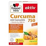 Doppelherz Curcuma 750 mit Curcumin + Vitamin D3 1000 I.E. – Vitamin D unterstützt die normale...