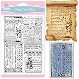 GLOBLELAND Klarer Stempel Mit Vintage Hintergrund Für Scrapbooking Texttextur Silikonstempel Retro...