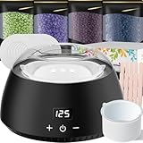 CITHOT Waxing Set, LCD-Display, Silikonschale, Wachswärmer Wachs Haarentfernung mit 400g Waxing...