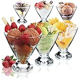 KADAX Eisbecher Glas Set, Eisschalen, Dessertgläser mit Fuß, Eisgläser, Dessertschalen für...