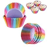 200 Stück muffinförmchen papier cupcake formen Regenbogen Papier muffinform für Dessert Hochzeit...