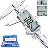 Kynup Digitaler Messschieber mit LCD-Bildschirm, 150mm Digitale Schieblehre Edelstahl,...