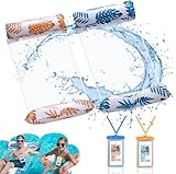 Weeupolfun Aufblasbares Schwimmbett Wasserhängematte, 2 Pcs Tropischer Regenwald Thema Palmblatt...