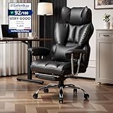 Efomao bürostuhl ergonomisch, PU Leder Chefsessel, bürostuhl 200 kg mit Fußstütze und...