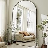 HARRITPURE Ganzkörperspiegel 200x89 cm, Gewölbter Standspiegel mit Aluminiumrahmen,...