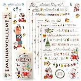Kerzentattoos Weihnachten 6 Stück, RUNEAY Kerzensticker Weihnachten Wasserschiebefolie Kerzen...