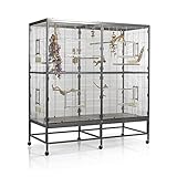 Montana Cages ® | Vogelvoliere Paradiso 150 | Antik-Platinum | Voliere für Wellensittiche,...