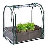 Relaxdays Frühbeet, Pflanzsack, HBT: 70x68x50 cm, PVC-Folie, Stahl, Tür mit Reißverschluss,...