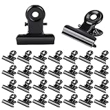 30 Stück Büroklammern Schwarz Kleine Metall klammern Scharnier Clips 22mm Papierklammern Mini...