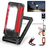 Daphomeu LED Werkstattlampe Taschenlampe, Arbeitsleuchte LED Akku 360° Drehbare Standfuß und...