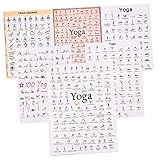 LIFKOME 6-Teiliges Yoga-Poster Vintage-Wohndekoration Yoga-Flussdiagramm Yoga-Haltung Wanddekoration...