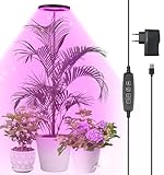 Qoolife Pflanzenlampe led Vollspektrum für Zimmerpflanzen, 155 CM Höhenverstellbare Pflanzenlicht...