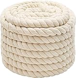 Abio Baumwollseil 10mm 5m Weiß Seil Kordelband Makramee Garn Tau Baumwollkordel Baumwollschnur...
