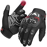 KEMIMOTO Motorradhandschuhe Herren, Motorrad Handschuhe mit Knöchelprotektor und Touchscreen, Sport...