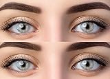 Farbige Graue Kontaktlinsen 'Gray' Ohne Stärke Grau + Behälter von Glamlens, weiche 3-Monatslinsen...