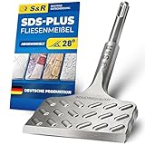 S&R Hochleistungs - Fliesenmeißel SDS plus 165 mm x 75 mm abgewinkelt, Meißel in...