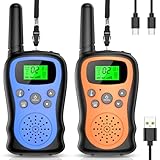 Walkie Talkie Kinder 2er Set, Pakinui Walky Talky mit 1000mAh Aufladbar Akku, Große Reichweite 3km...
