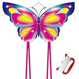 Schmetterling Drachen Kinder Mit 100m Drachenschnur, Flugdrachen Für Kinder Ab 3 Jahren,...