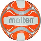 Molten Beachvolleyball BV1500-OR, Weiss/ORANGE/Silber, 5