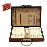144 Mahjong Fliesen - Chinese Mahjong Set, Traditionelles Chinesisches Brettspiel, Tragbarer...