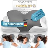 Glückstoff® Orthopädisches Kissen [Innovationspreis für Ergonomie nominiert] Kopfkissen...