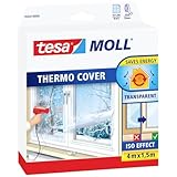 tesamoll Thermo Cover Fenster-Isolierfolie - Transparente Isolierfolie zur Wärmedämmung an...