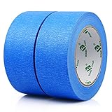 BOMEI PACK 2 Rollen Blau Kreppband 48mmx50 m - Universal Kreppband für Malerarbeiten und Dekoration...