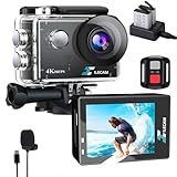 Xilecam Action Cam 4K WiFi/2,4G Fernbedienung 2 * 1350mAh Akku wasserdichte Kamera Unterwasser 131FT...