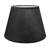Lampenschirm kegelförmig aus Stoff H 20 x Ø 30 cm für Tisch - Stehlampen (schwarz struktur)