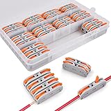 33 Stück Kabelverbinder lüsterklemmen, SPL-1 kabelklemmen Elektro Elektrische Anschlussblöcke...