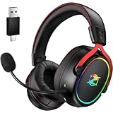 Ozeino 2.4GHz Wireless Gaming Headset für Pc, Ps4, Ps5, Mac, USB & Type-C Doppelanschlüsse...