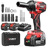 Avhrit Akku Schlagschrauber mit 2x 4.0Ah Lithium Batterie, 700N.m 1/2 Zoll Bürstenloser Elektro...