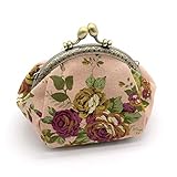 Eighosee Geldbörse für Damen, Vintage, Blume, Mini-Münzgeldbörse, Clutch, Rosa, rose,...
