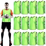 12 Stück Fußball Leibchen für Erwachsene, Fußball Trainingsweste, Sport Training Lätzchen,...