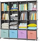 AWTATOS Kleiderschrank mit 16 Würfeln, Storage Shelves, DIY Regal Würfel, PP Steckregal...