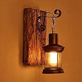Wandleuchte E27 Holz Retro Lichter Rustikale Wohnzimmer Wandlampe Schlafzimmerwand Kreative...