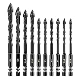 Bohrer-Set, 10-teiliges Hartmetall-Betonbohrer-Set, Steinbohrer, Betonbohrer-Set für Fliesen,...