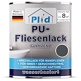 Plid® Fliesenfarbe Badezimmer & Küche [FEUCHTIGKEITSBESTÄNDIG] Fliesenlack Anthrazitgrau 0.75l...