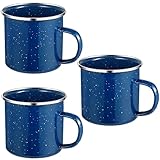 Royouzi 3 Emaille-Becher, Trinkbecher aus Emaliertem Edelstahl, Teepott, Kaffeetasse, 3 Teiliges...